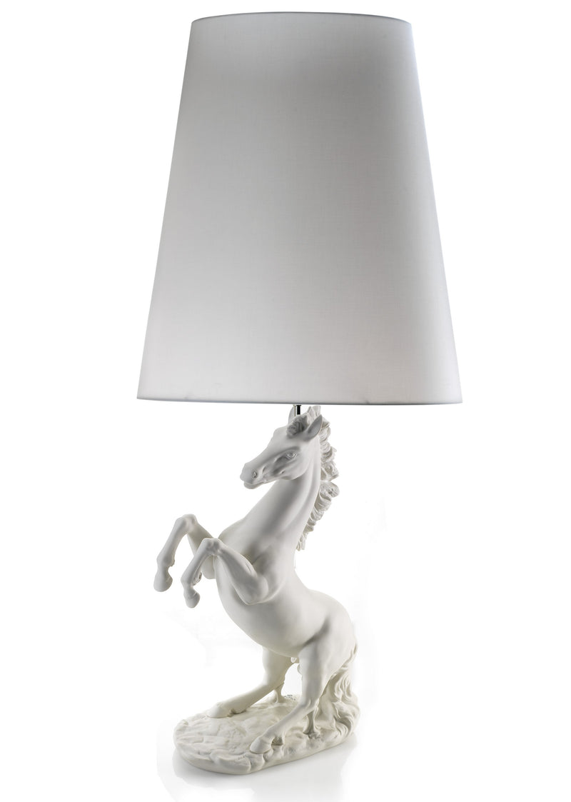 RAMPANT HORSE LAMP MATT WHITE