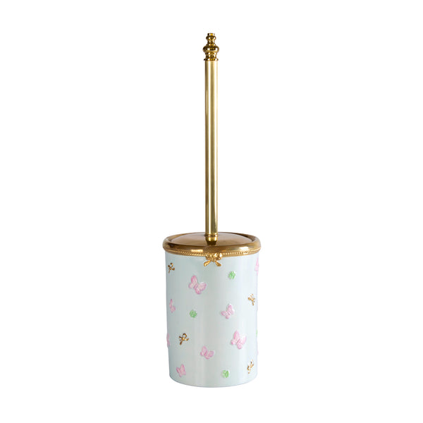 BUTTERFLY TOILET BRUSH AQUAMARINE - PINK - GOLD