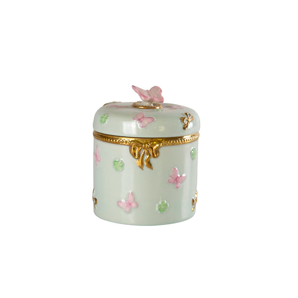 BUTTERFLY COTTON BOX AQUAMARINE - PINK - GOLD