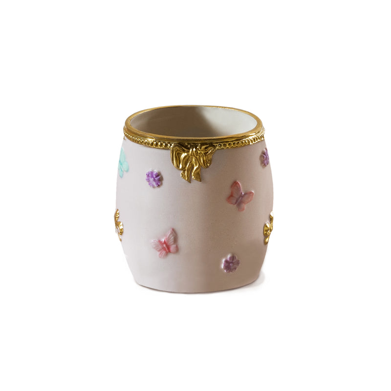 BUTTERFLY TOOTHBRUSH HOLDER AQUAMARINE - BABY ROSE - GOLD