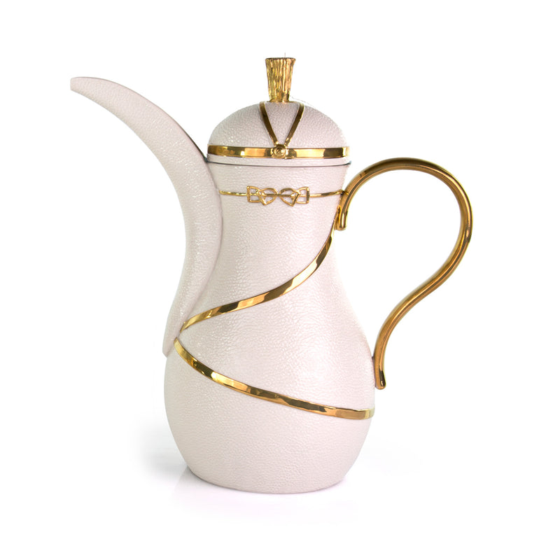 DRESSAGE DALLAH THERMOS -WHITE-ANTIQUE GOLD