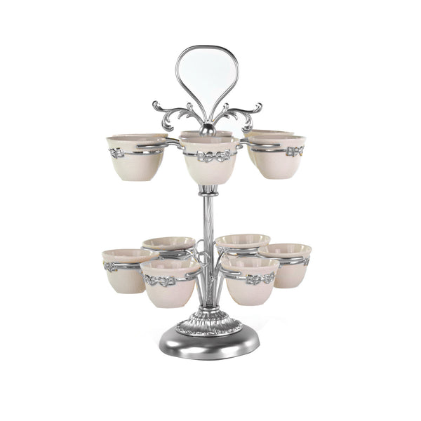 DRESSAGE  COFFEE CUP HOLDER WHITE-PLATINUM