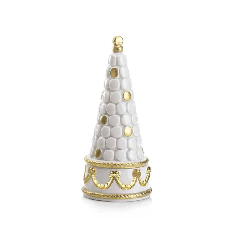 BABY MACARONS PYRAMID SCENTED CANDLE WHITE - ANTIQUE GOLD